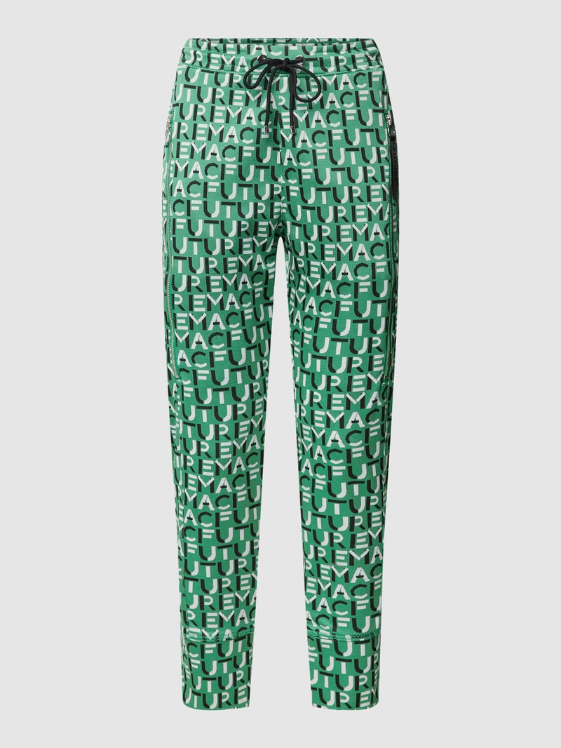 Sweatpants mit Allover-Muster Modell 'FUTURE' in dunkelgrün