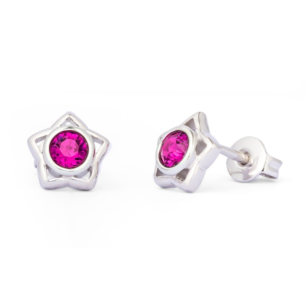 Pippa&Jean Puces d'oreille tendance Chakra de la couronne Laiton Orné de cristaux Swarovski  Boucles d'oreilles