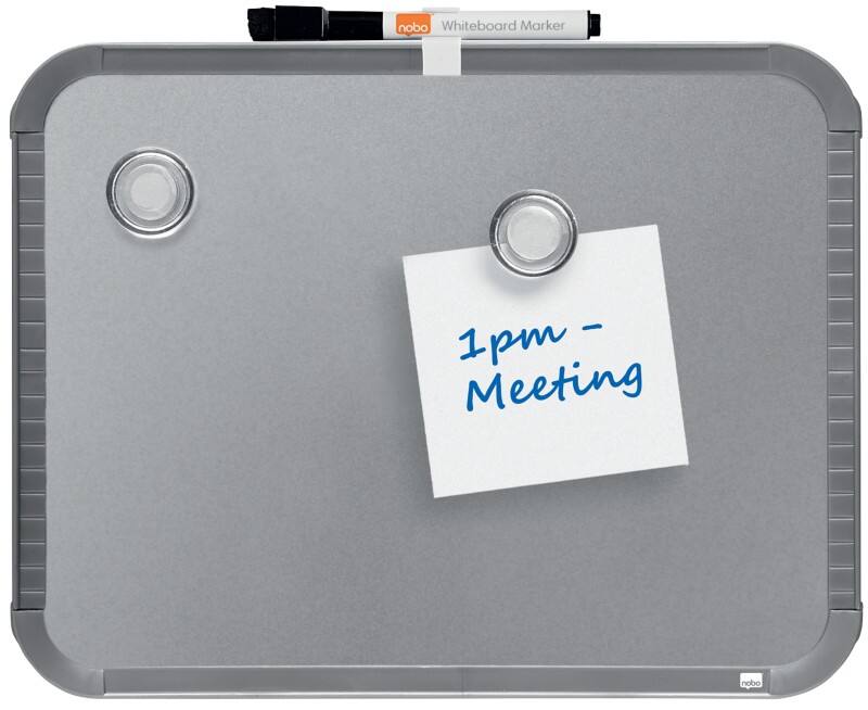 Nobo Slimline Magnet-Tafel mit Stift und integriertem Radiergummi 220 x 14 x 280 mm