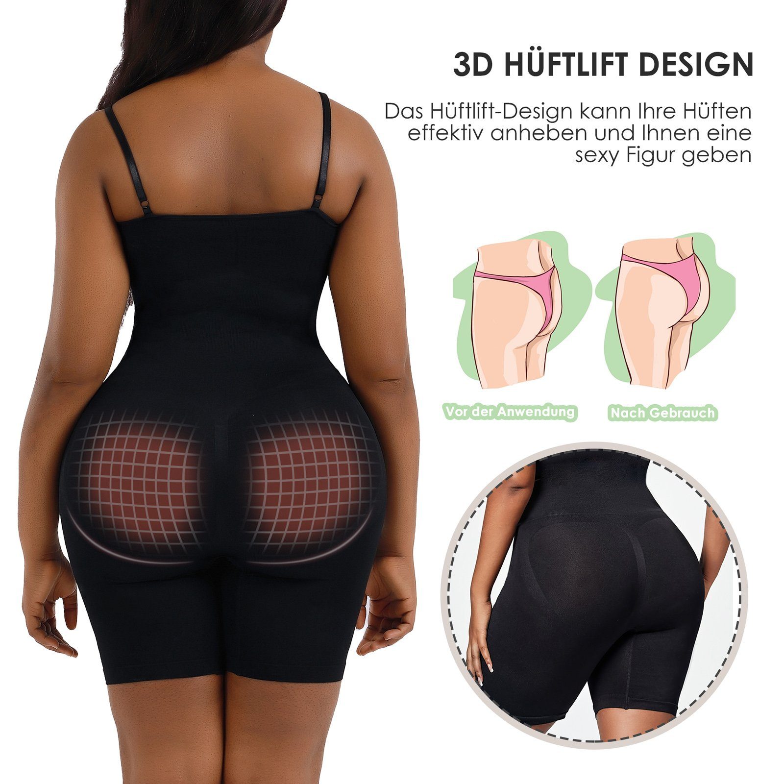 CALIYO Body Shapewear Damen Figurformender Body Shaper Bauchweg Formende Bodys