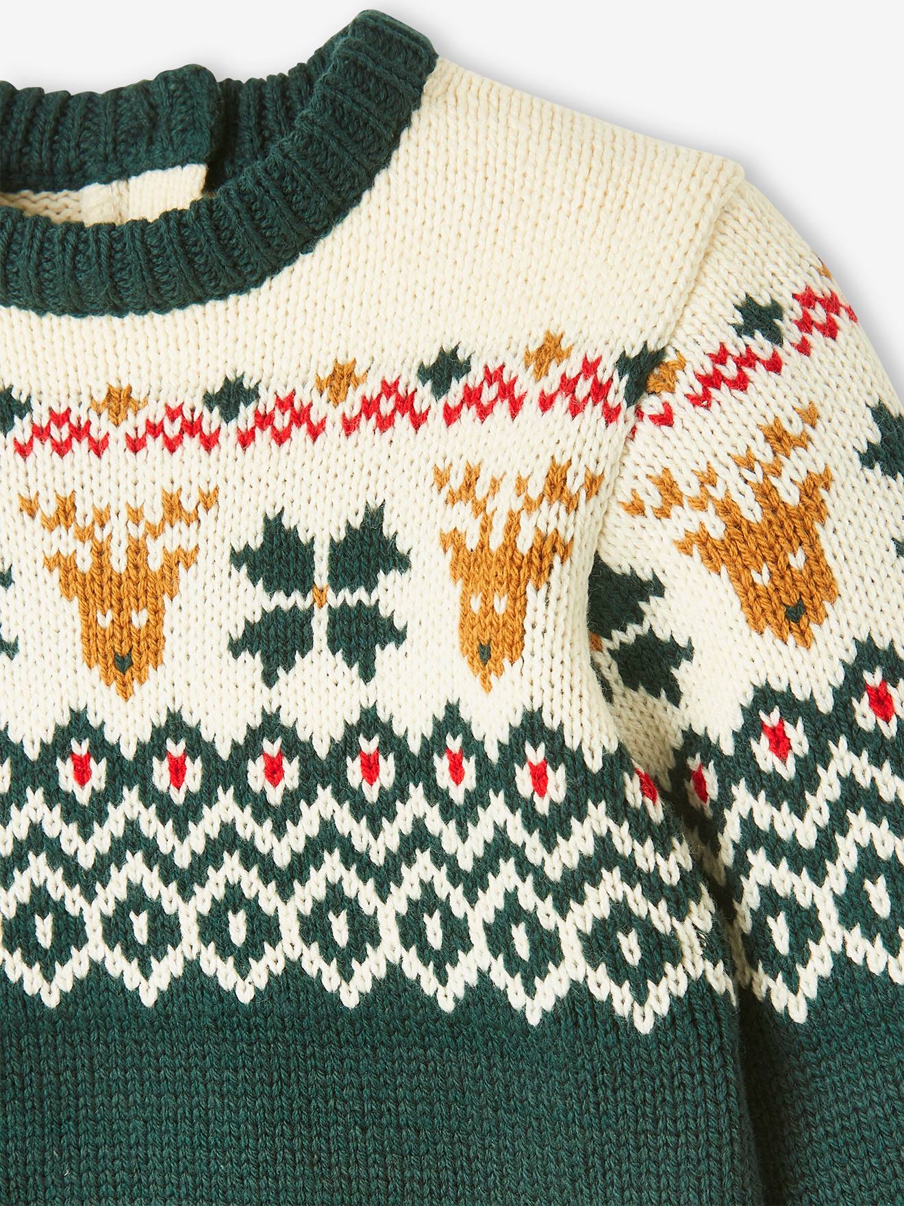 Vertbaudet Capsule Collection: Baby Weihnachtspullover Oeko-Tex - tanne
