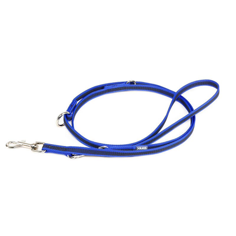 JULIUS-K9 Hundeleinen JULIUS-K9 Führleine verstärkt 14mm blau/ grau