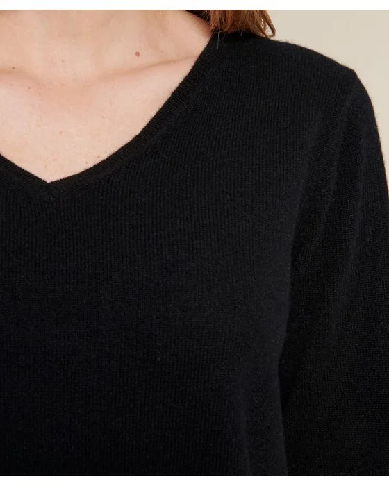 Pull col V en pur cachemire