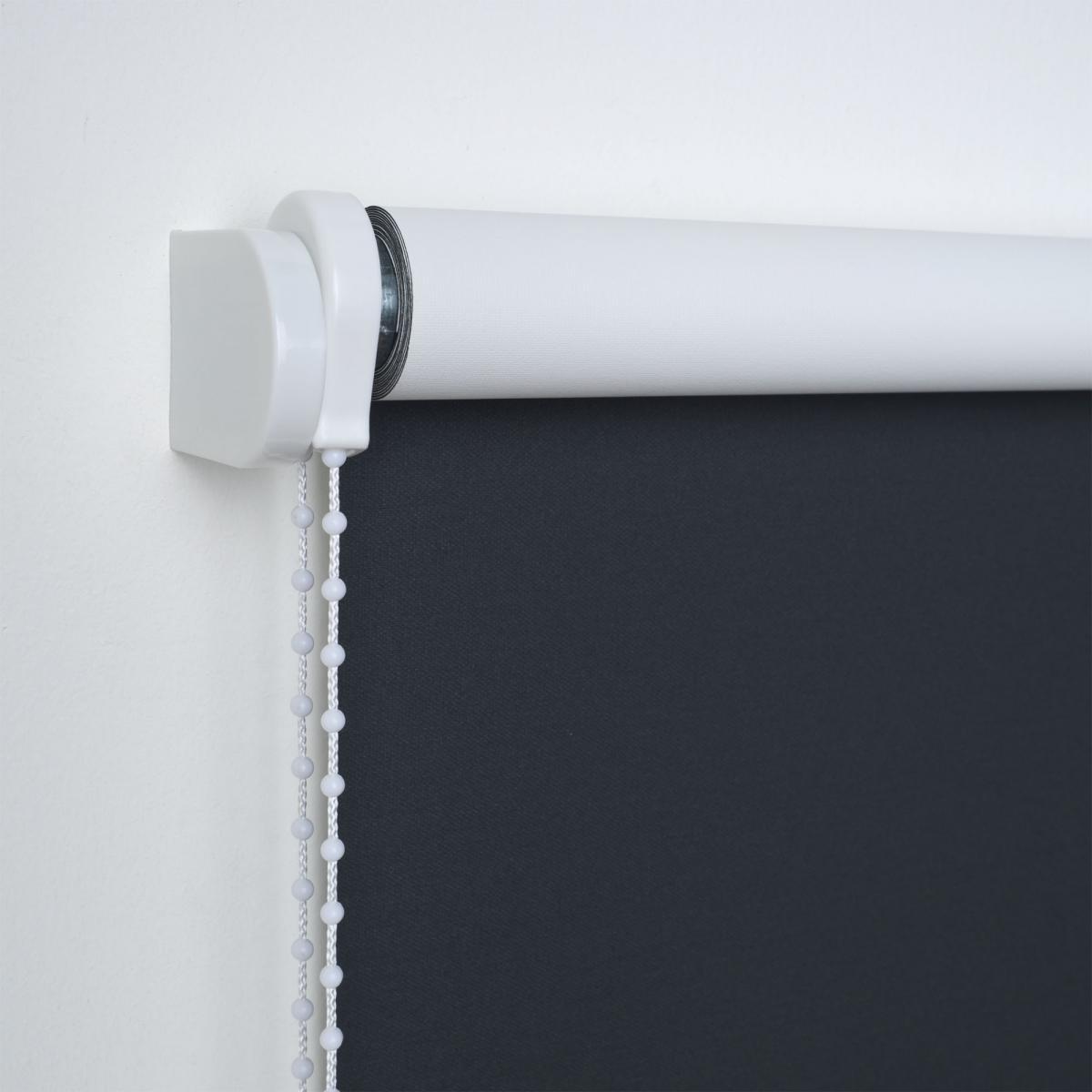 Bella Casa Seitenzugrollo Kettenzugrollo Volantrollo Rollo Klassik Verdunklung 192 x 180 cm schwarz für Fenster