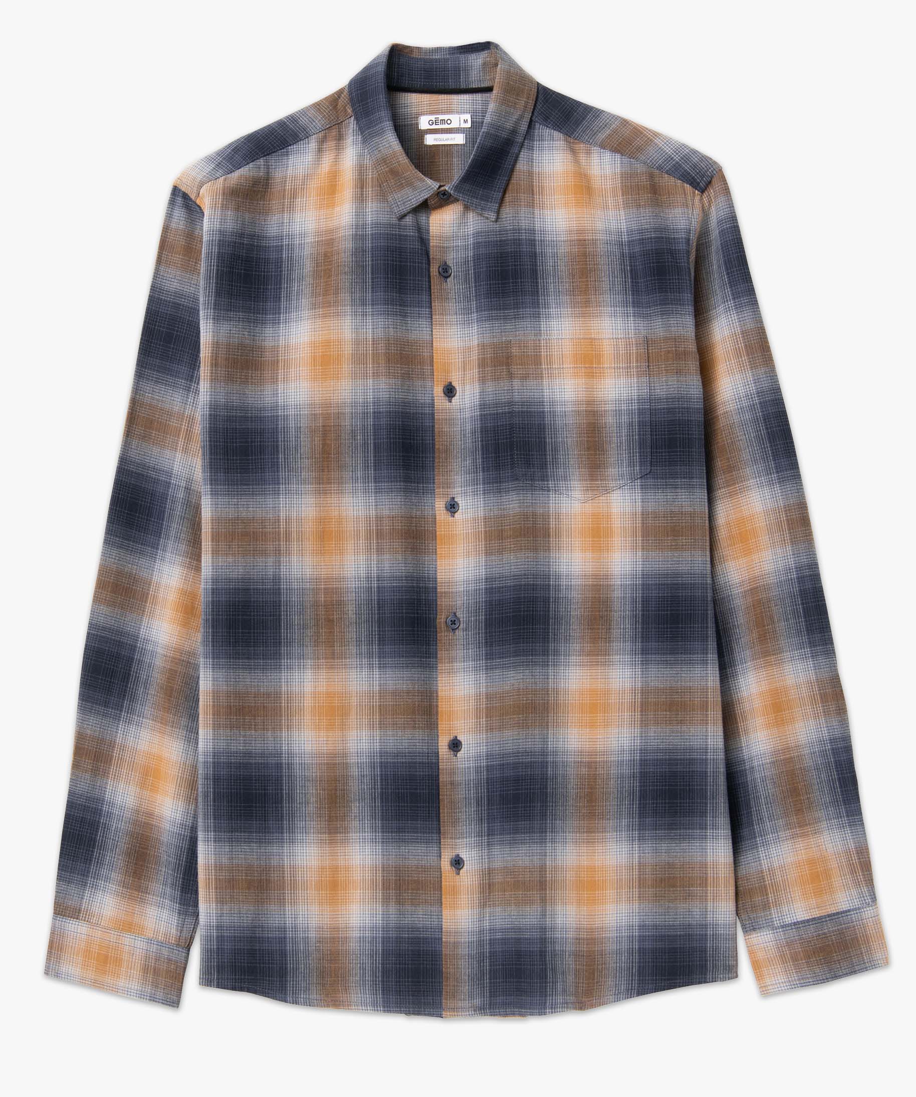 Chemise homme à manches longues et carreaux en flanelle carreaux | GEMO