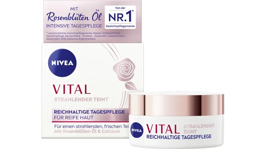 NIVEA Vital Strahlender Teint Reichhaltige Tagespflege Reife Haut 50 ml