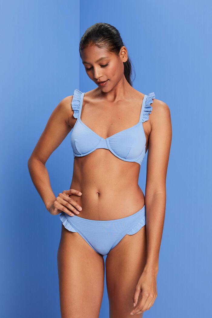 Recycelt: Bügel-Bikinitop mit Rüschendetails