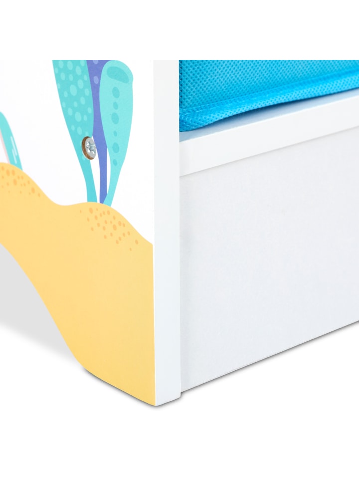 relaxdays Kinderregal Meer in Bunt - (B)71 x (H)74 x (T)23 cm günstig kaufen onesize