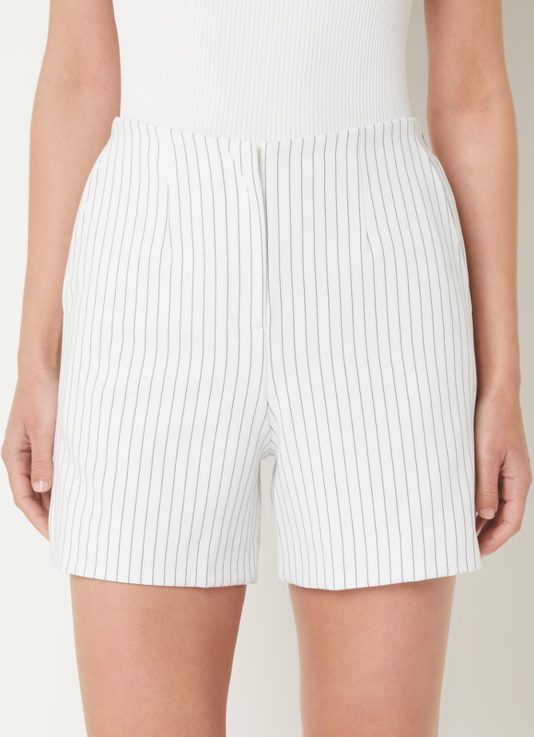 Pantaloni scurți cu talie înaltă și dungi drepte French Connection Whisper