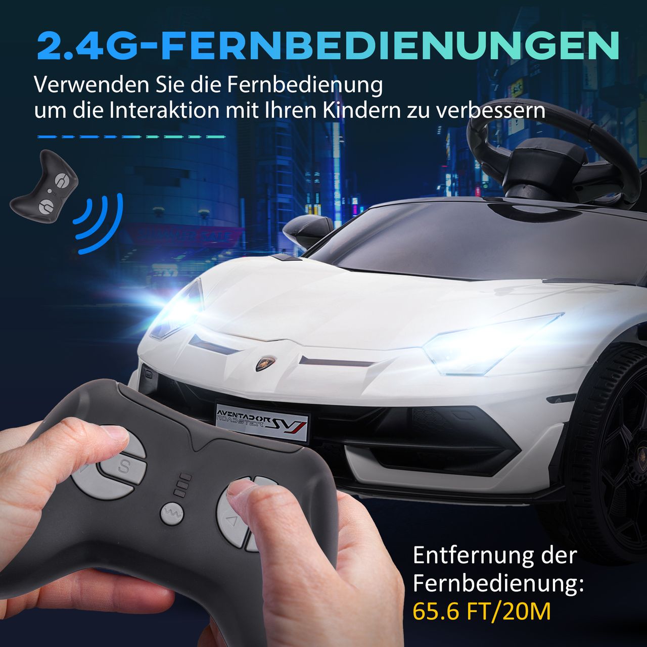 HOMCOM Elektroauto Elektrisches Kinderfahrzeug, Kinderauto inkl. Fernbedienung