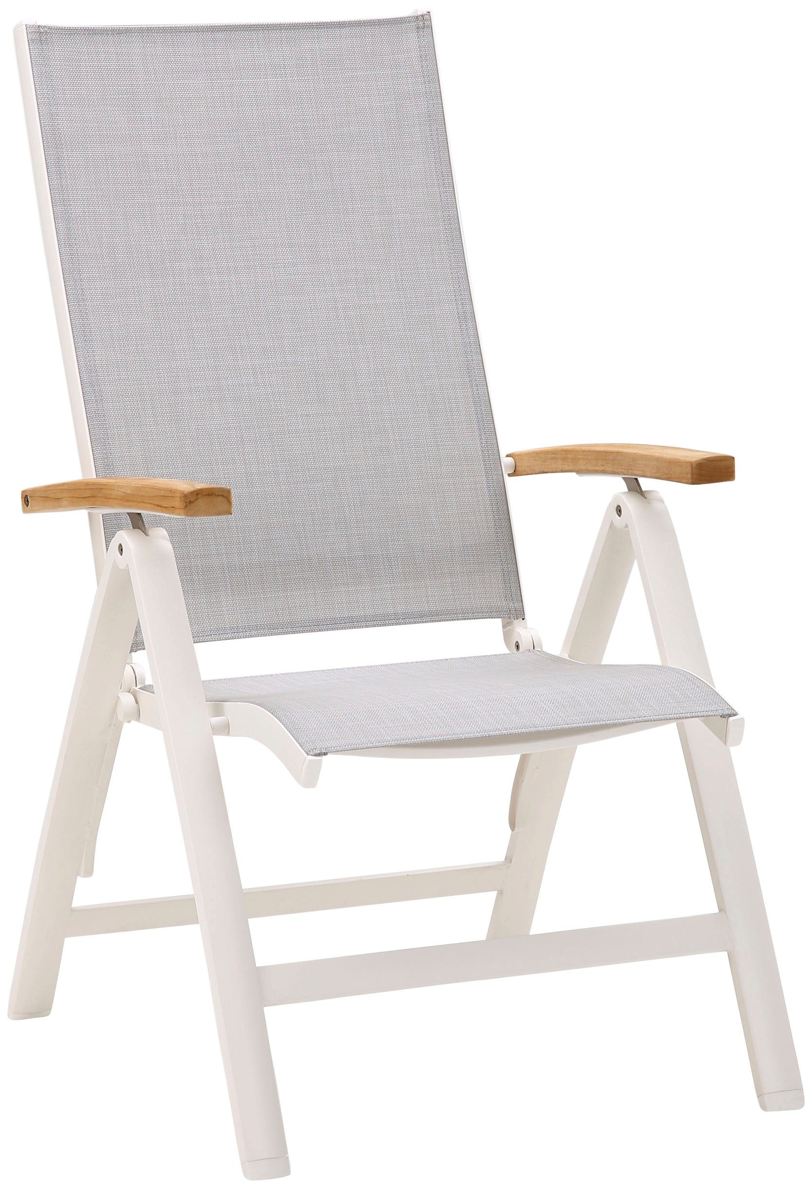 Best Gartensessel Cavalese (Set, 2-St), 2x Klappsessel Cavalese weiss/Teak