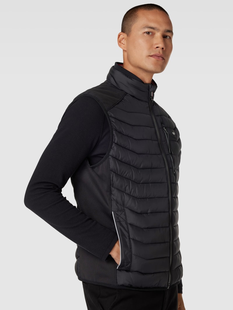 Steppweste mit Label-Detail in schwarz