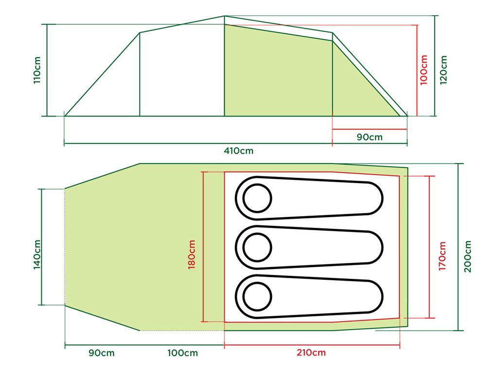 Coleman Tasman 3 Tunnelzelt