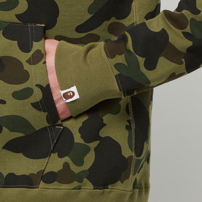 A Bathing Ape 1ST Camo Shark Full Zip Hoodie green
