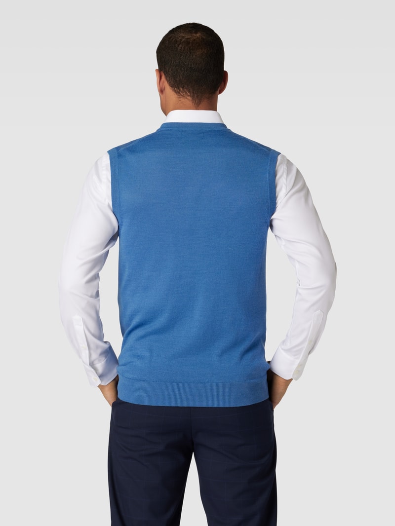 Pullunder mit V-Ausschnitt in jeans meliert