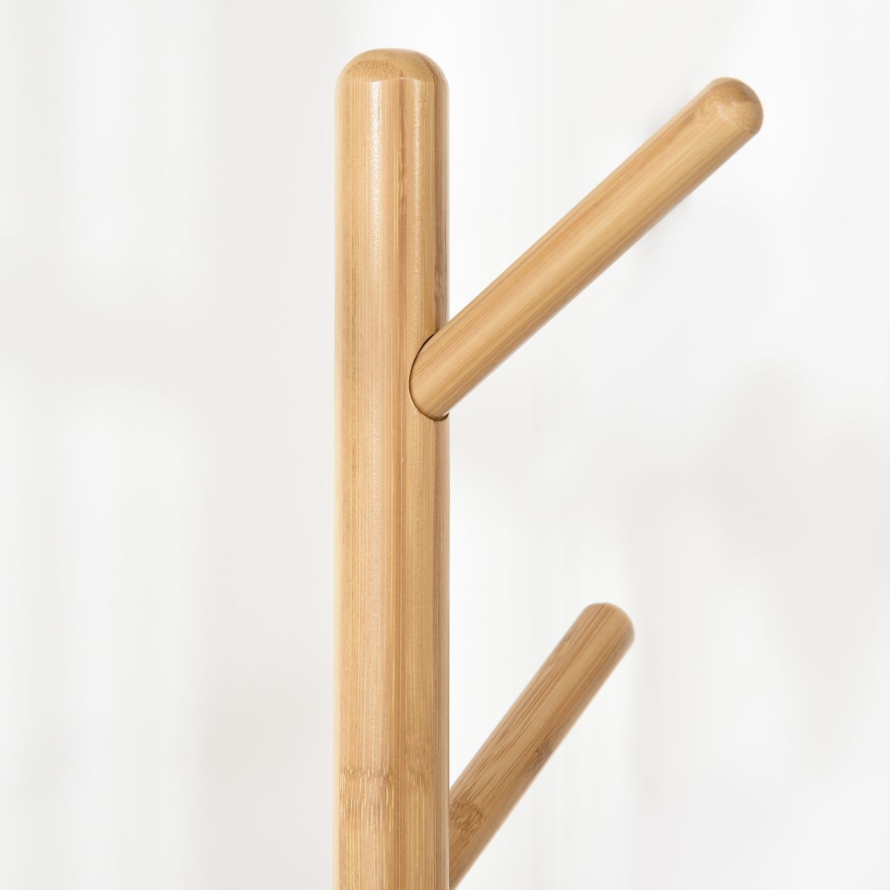 HOMCOM Garderobenständer, 171 cm Kleiderständer mit 5 Haken, Beistelltisch