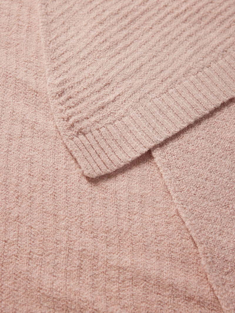 Schal mit gerippten Abschlüssen Modell 'ANELISE' in rosa