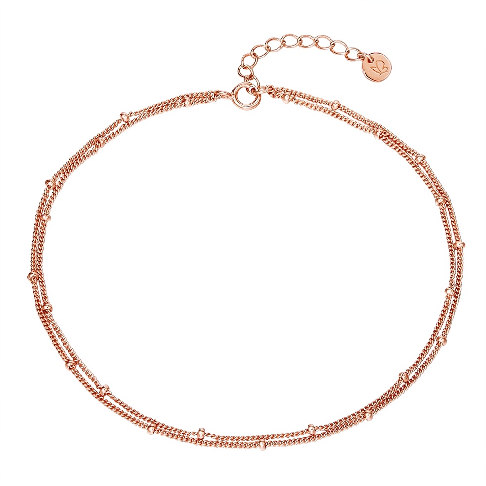Glanzstücke München Bracelet de cheville en argent Argent sterling en Or rose Bijoux