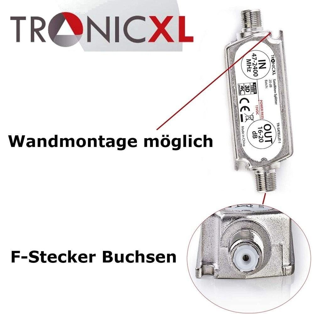 TronicXL Signalverstärker LNB Sat Schüssel DVBT Antenne 20dB DVBS2 DVB-S2 Leistungsverstärker