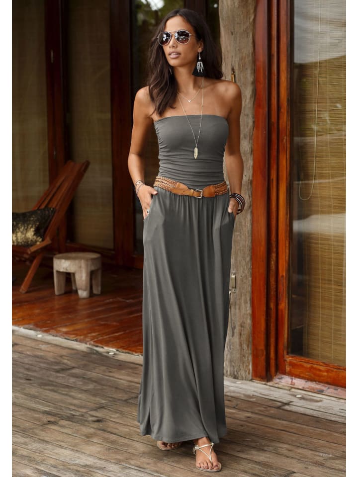 LASCANA Maxikleid in khaki günstig kaufen