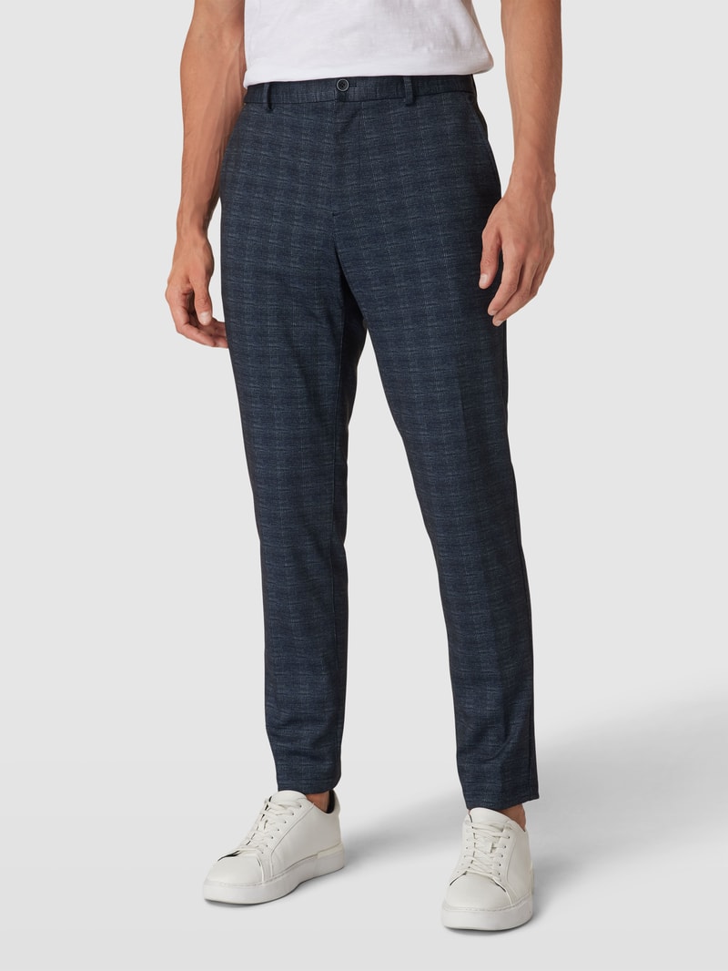 Stoffhose mit französischen Eingrifftaschen in marineblau