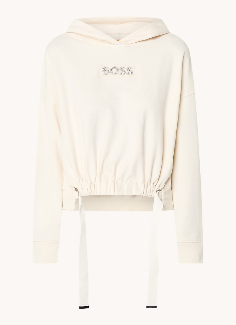 Moletom HUGO BOSS com bordado do logotipo e strass.