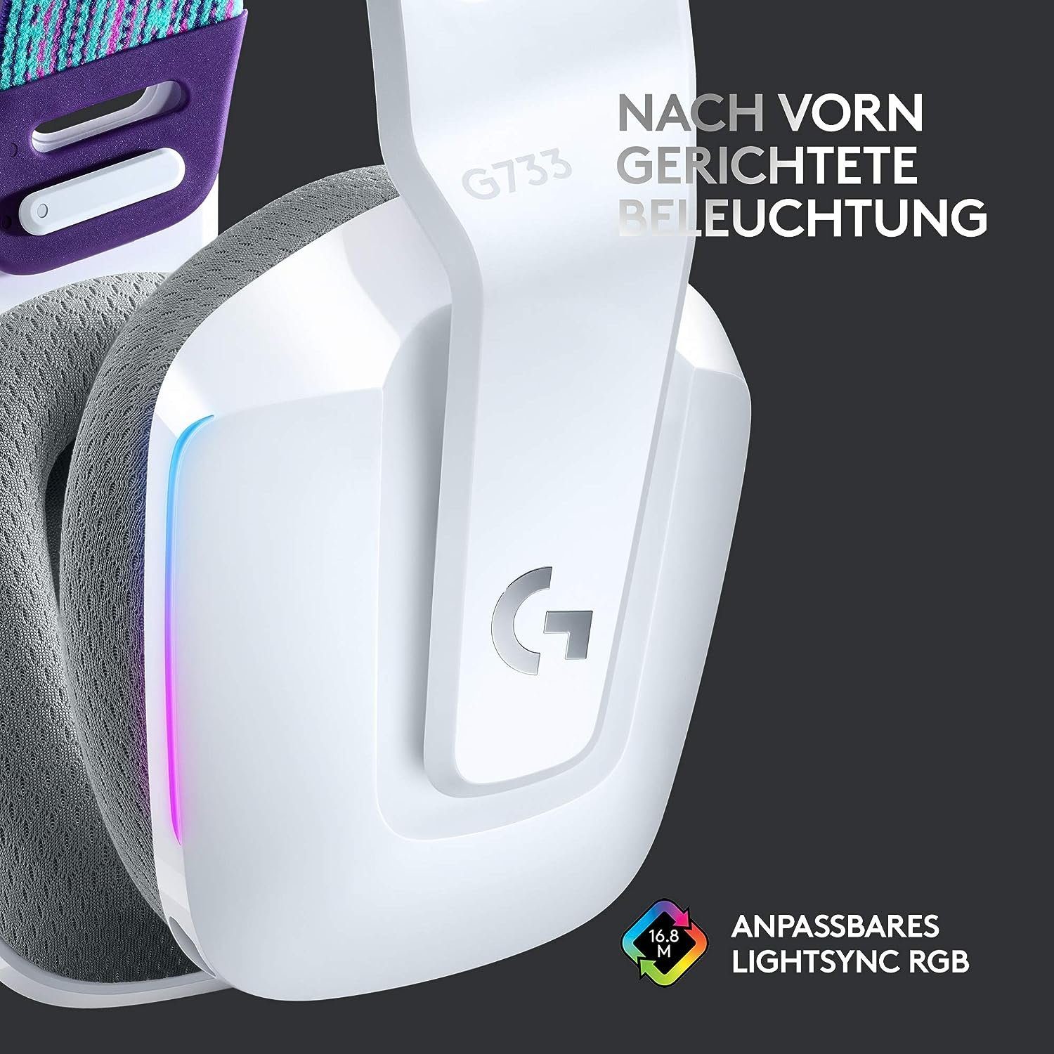 Logitech G G733 LIGHTSPEED Wireless RGB kabelloses Gaming-Headset (Ultraleicht, 20m Reichweite, Mikrofon abnehmbar, beleuchtet)