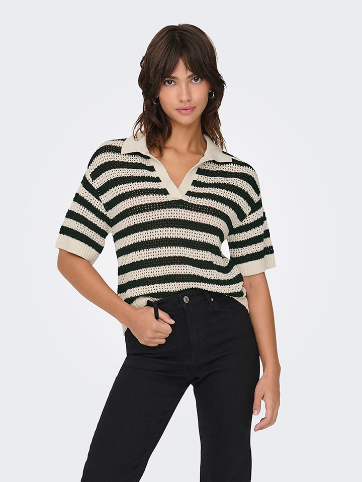 JDY Pullover in Beige/ Schwarz günstig kaufen