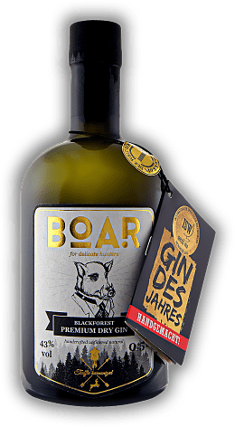 Boar Black Forest Premium Dry Gin 43% Boar Black Forest Premium Dry Gin 43% Premium Dry Gin mit Schwarzwälder Trüffel. 0,5	 Liter - Vol 43%
