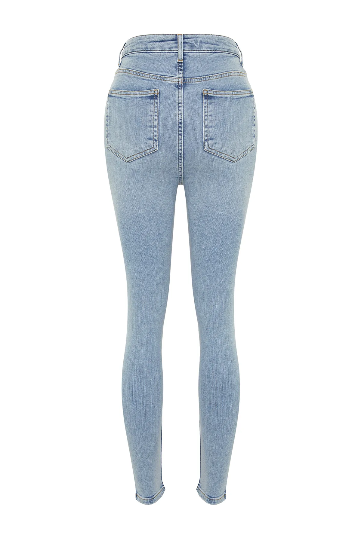 Trendyol Collection  Hellblaue Vintage-Röhrenjeans mit hoher Taille TWOSS24JE00079