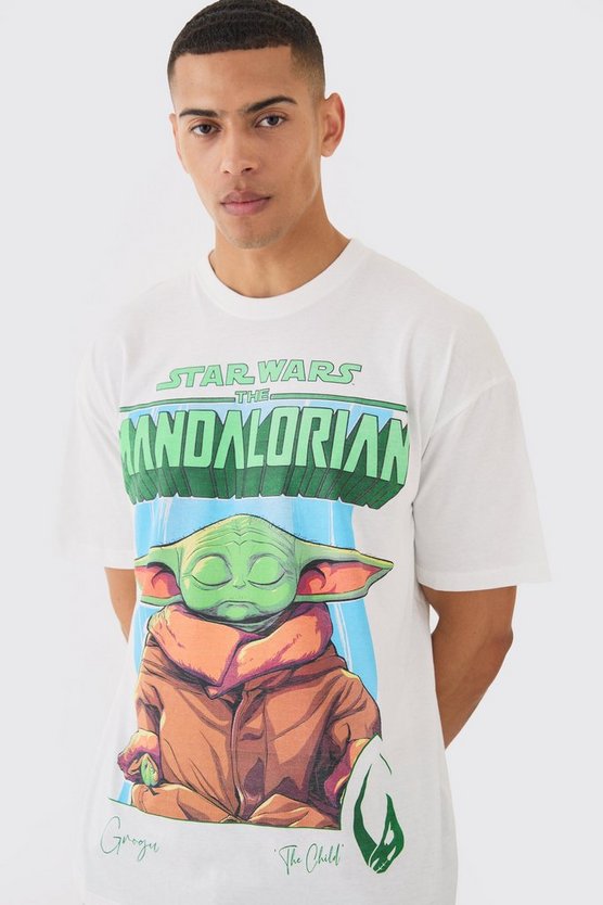 Oversize T-Shirt mit Star Wars Grogu Mandalorian Print