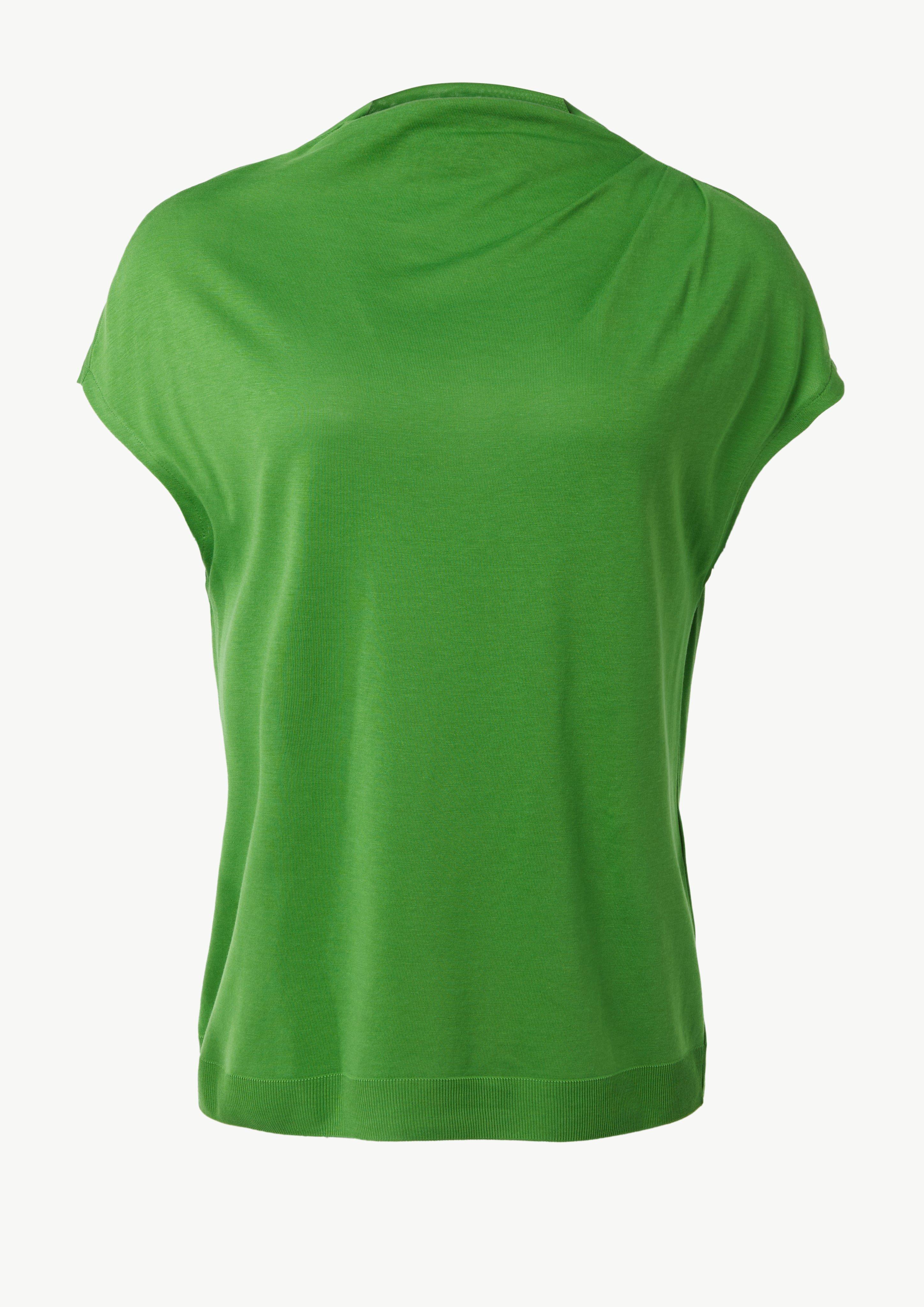 Strick-Shirt aus Lyocellmix mit Faltendetails - grün