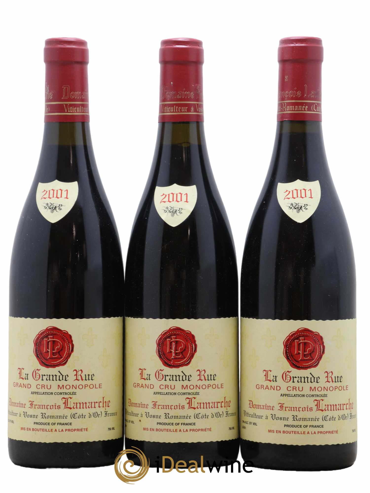 La Grande Rue Grand Cru Lamarche (Domaine)  2001 - Lot de 3 Bouteilles