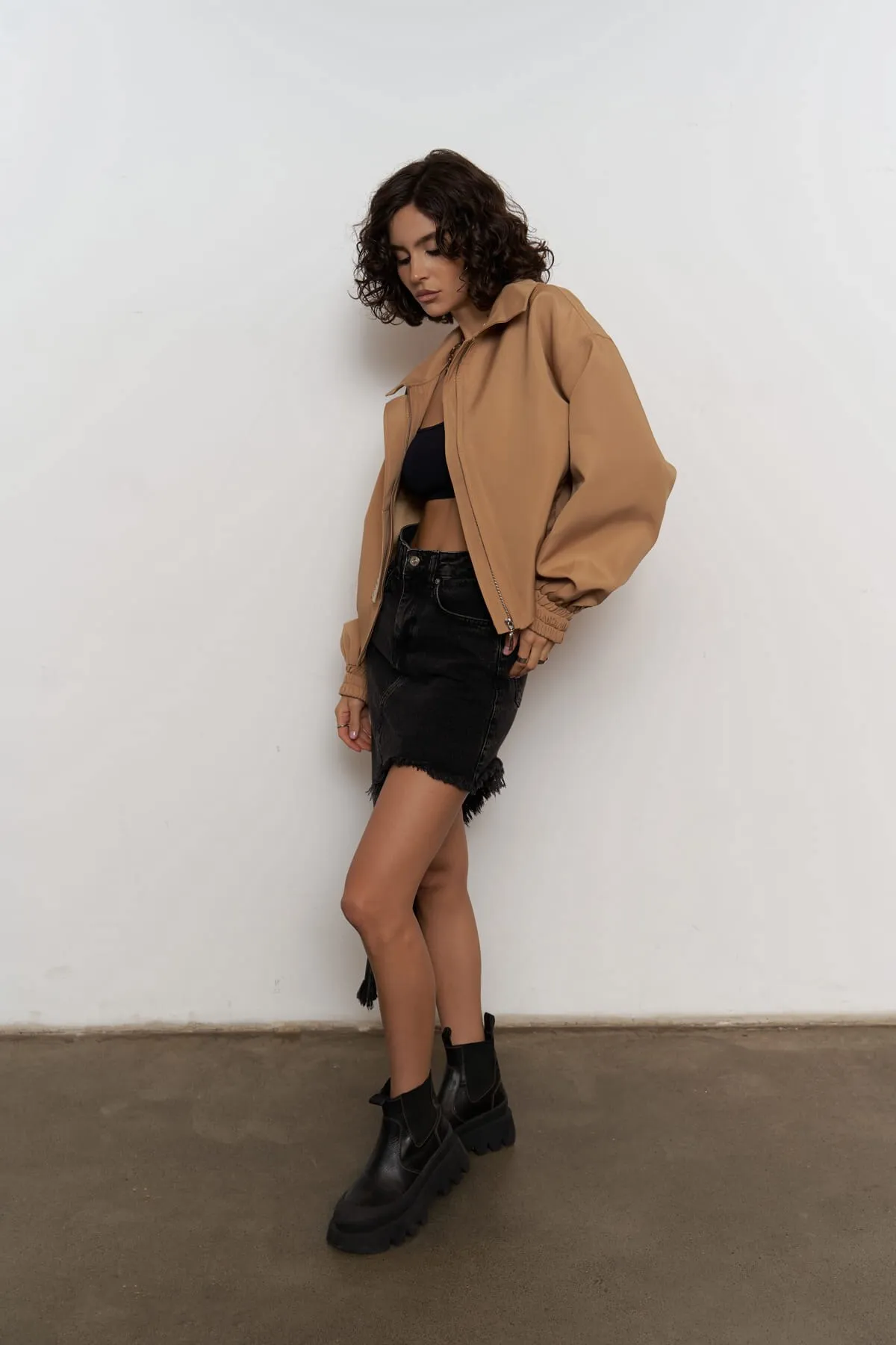 MAİ COLLECTİON  Crown Tan Bomberjacke