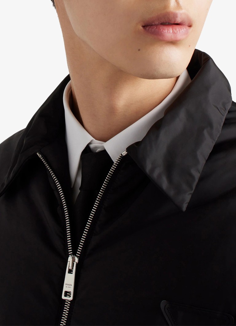 Prada Re-Nylon oversized quilted jacket with side pockets