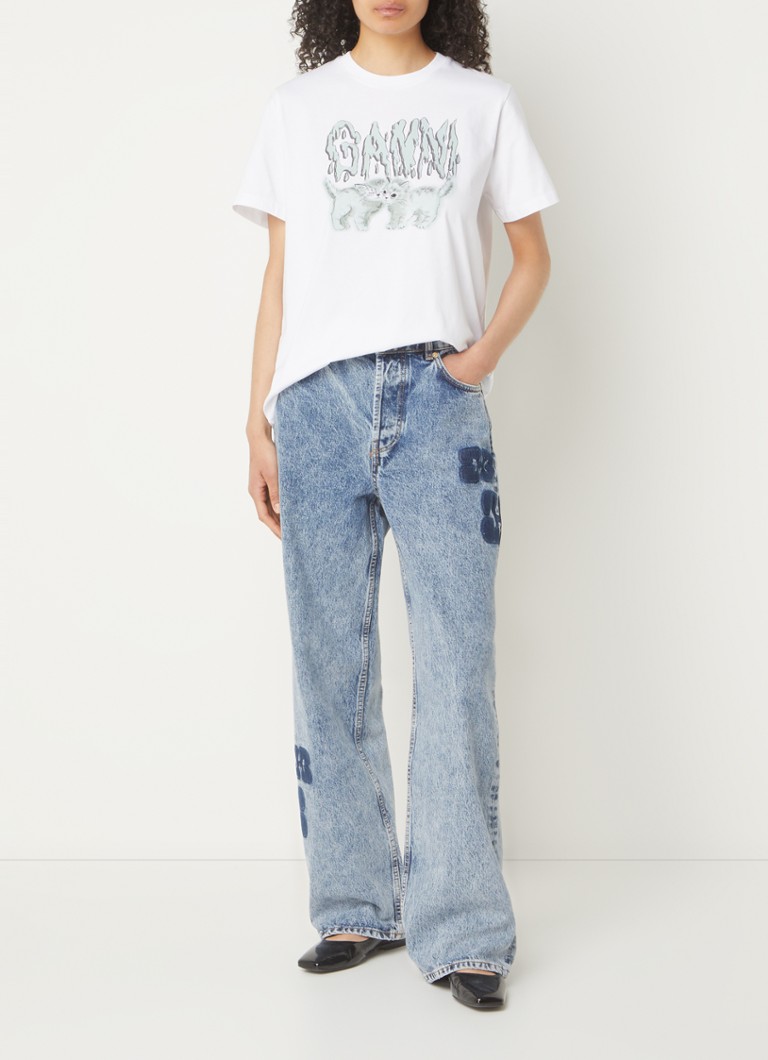 Ganni organic cotton T-shirt with logo print
