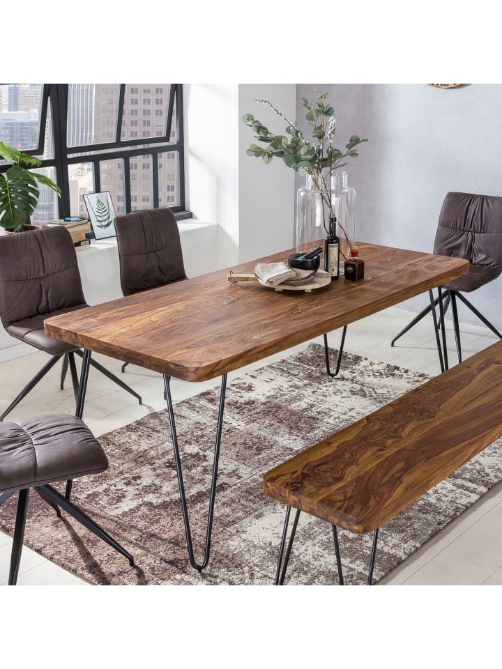 KADIMA DESIGN Esstisch BAGLI Massivholz 200 x 80 x 76 cm Esszimmer-Tisch in Massivholz günstig kaufen