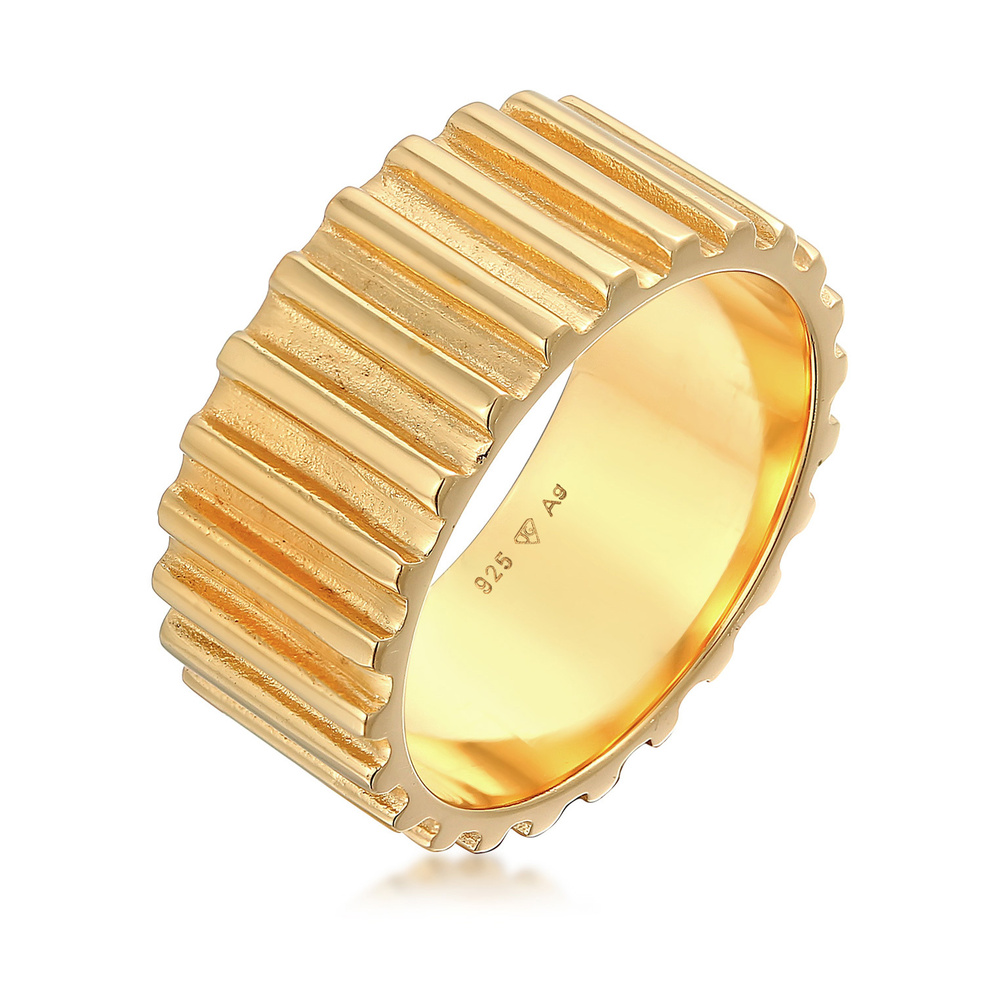 Elli PREMIUM Elli PREMIUM Bague Bracelet femme rainures tendance en argent sterling 925 rhodié Bague