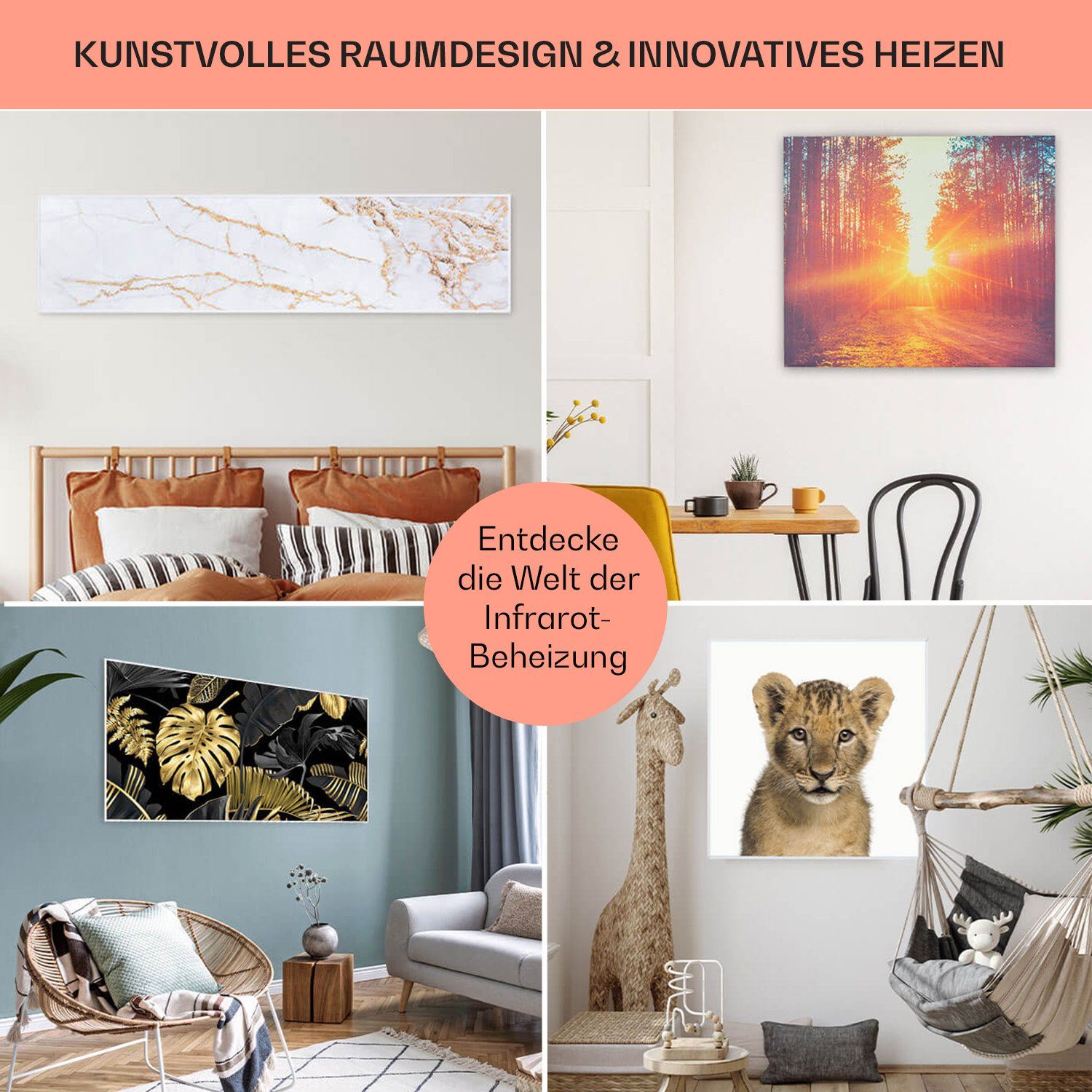 Klarstein Heizkörper Hot Spot Wave, elektrische Infrarot Wandheizung Thermostat Heizung elektrisch Bad