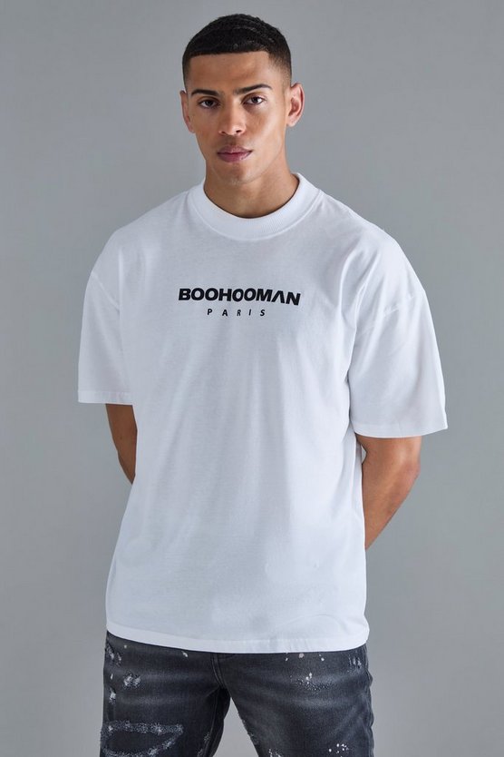 Oversize T-Shirt mit Boohooman Paris Print