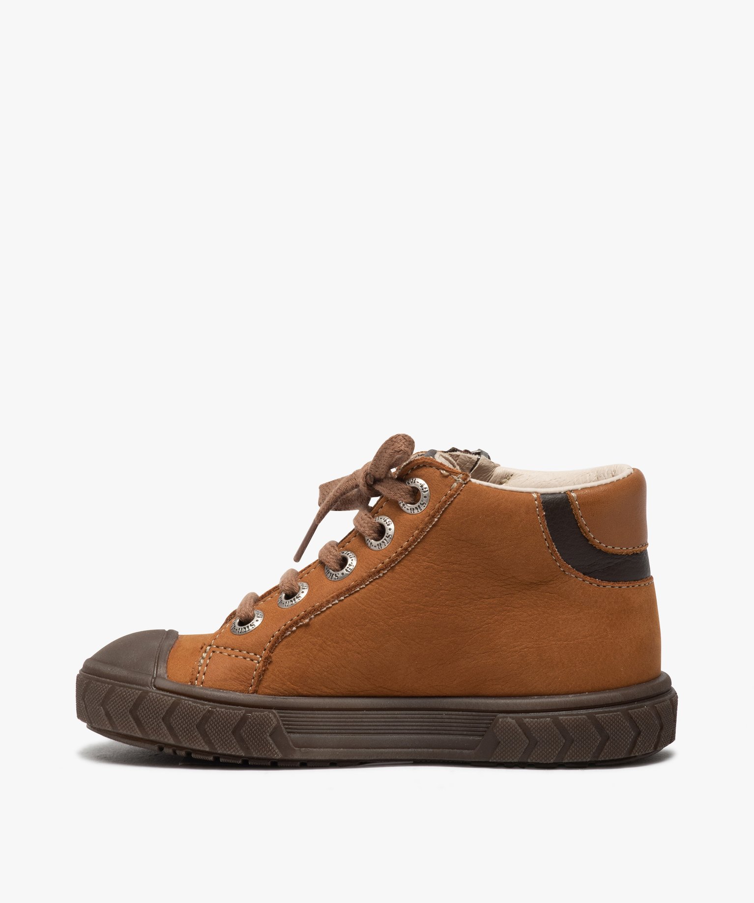 Boots Garçon en cuir fermeture lacets et zip - Bopy | GEMO