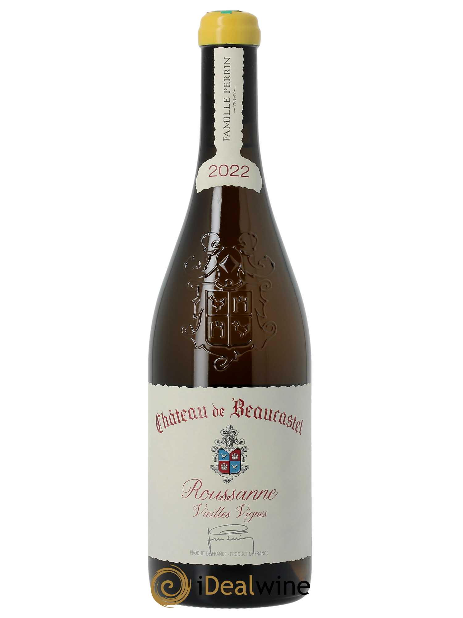 Châteauneuf-du-Pape Château de Château de Beaucastel Vieilles vignes Roussanne Famille Perrin  2022 - Lot de 1 Bouteille