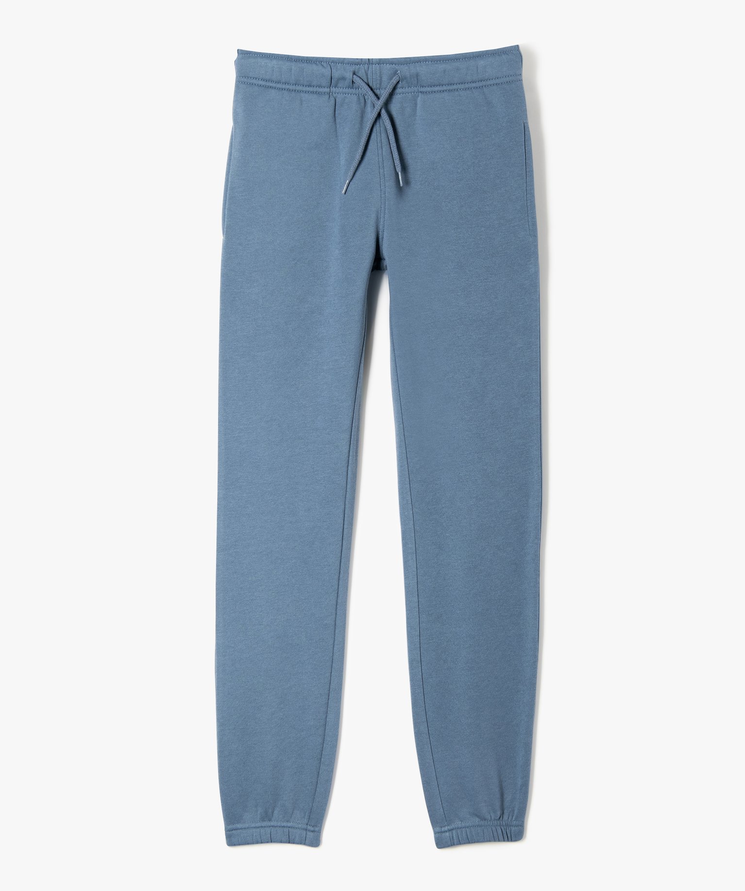 Pantalon de jogging uni en molleton gratté Garçon bleu | GEMO