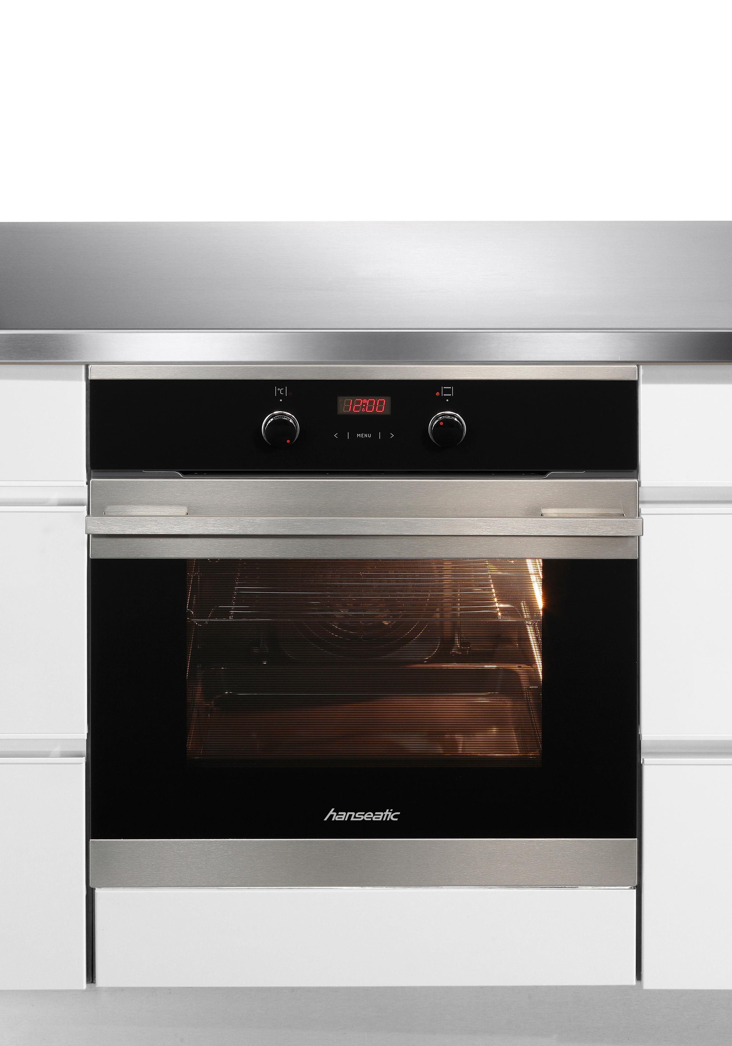 Hanseatic Einbaubackofen 10153.3eETsDpHbX, mit 3-fach-Teleskopauszug, Simple Steam