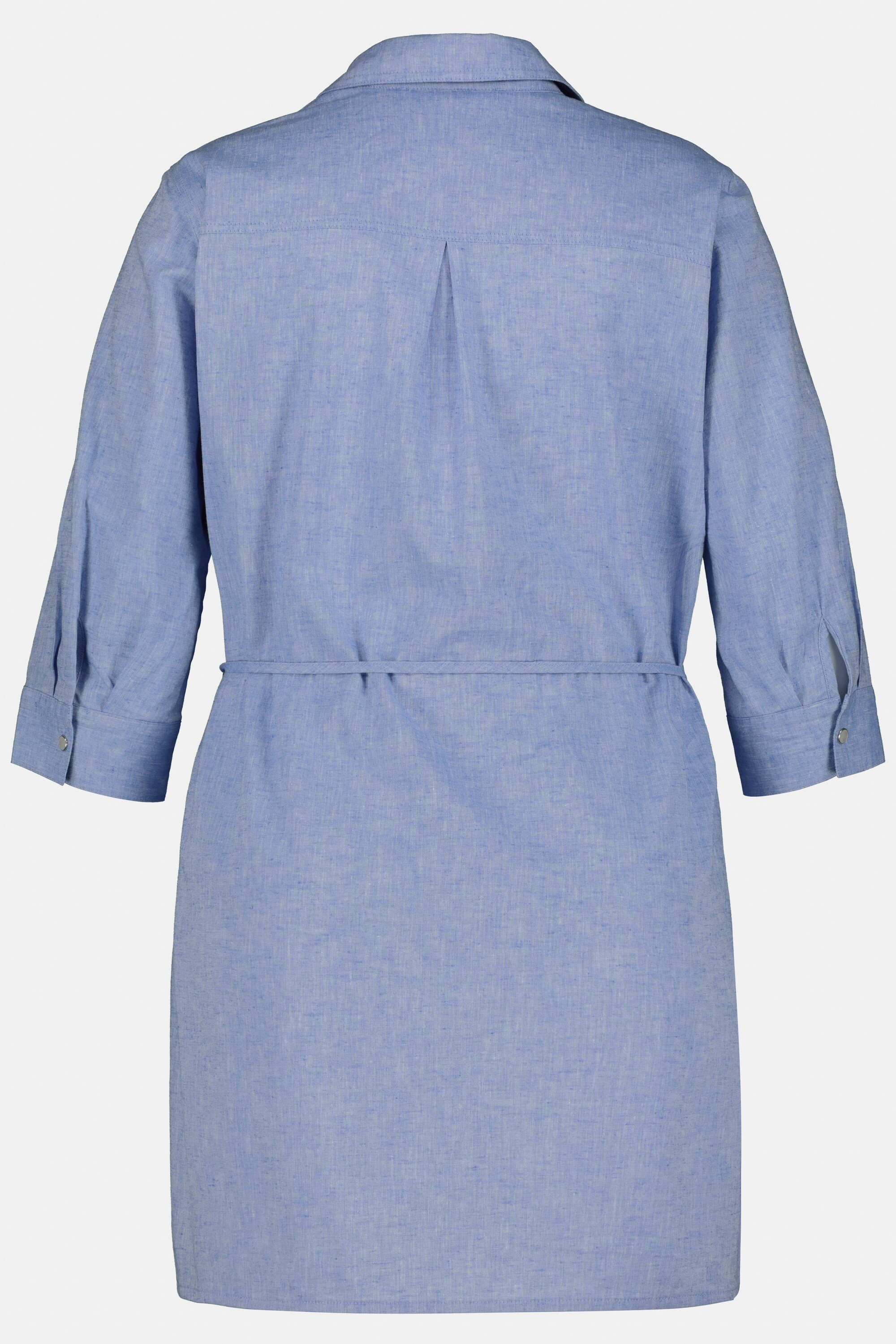 Ulla Popken Umstandsbluse Bellieva-Bluse extra lang Druckknöpfe 3/4-Ärmel