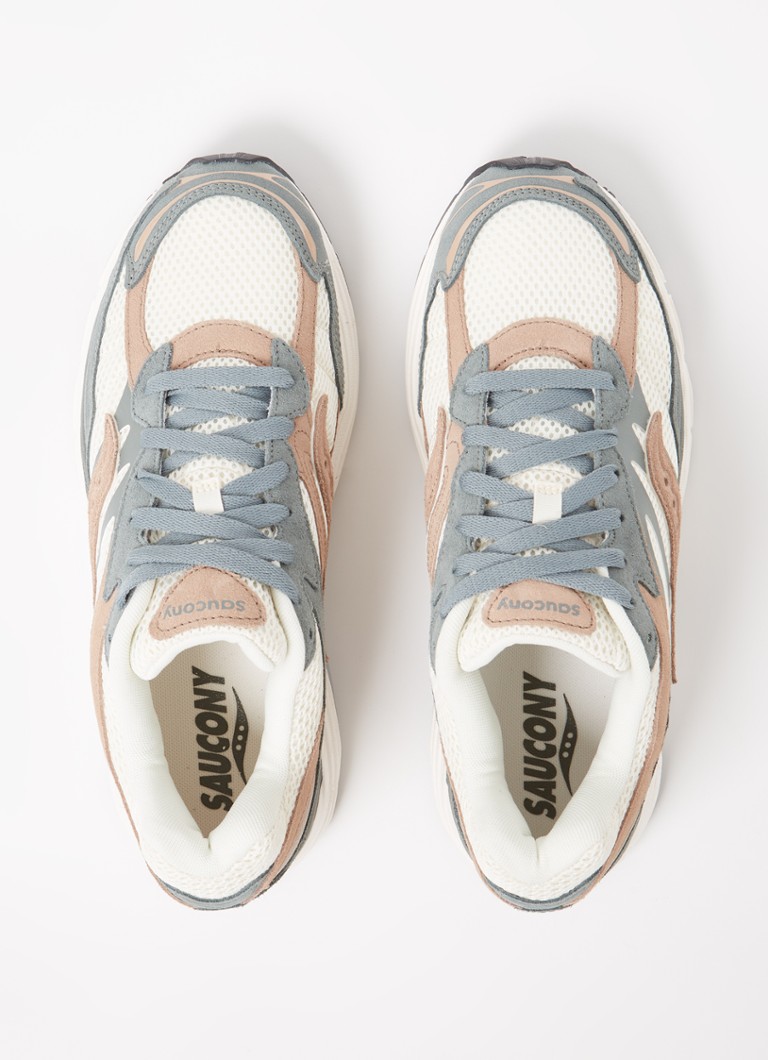 Saucony Progrid Omni 9 mesh-sneaker med semsket skinndetaljer