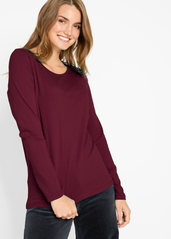 Langarmshirt mit Rundhalsausschnitt (2er Pack)