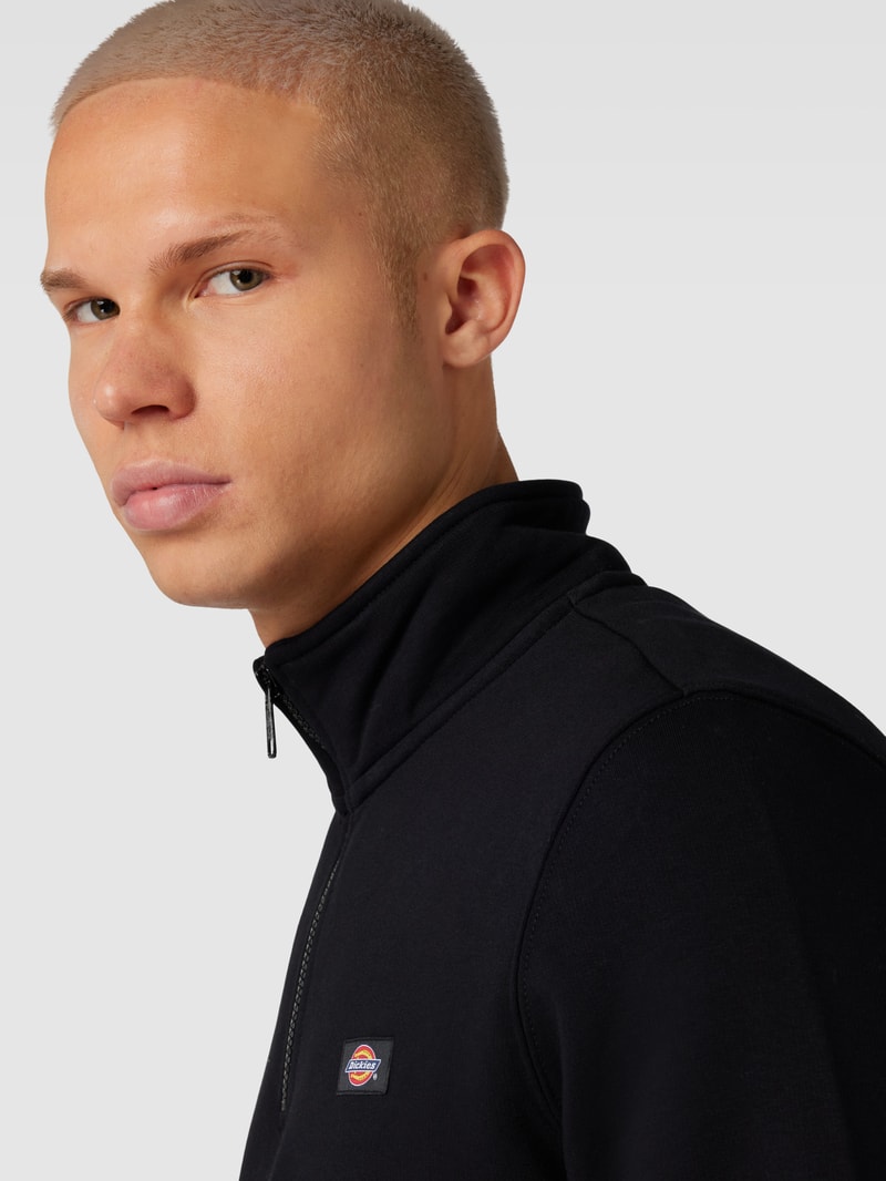 Sweatshirt mit Stehkragen Modell 'OAKPORT' in schwarz