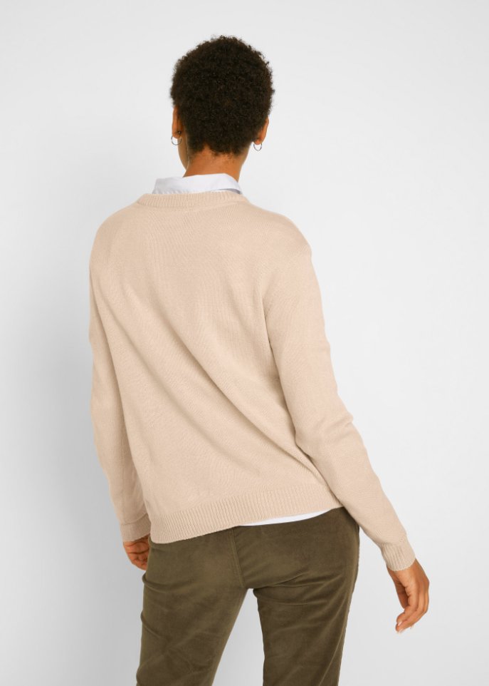 Strick-Pullover mit Rundhals-Ausschnitt