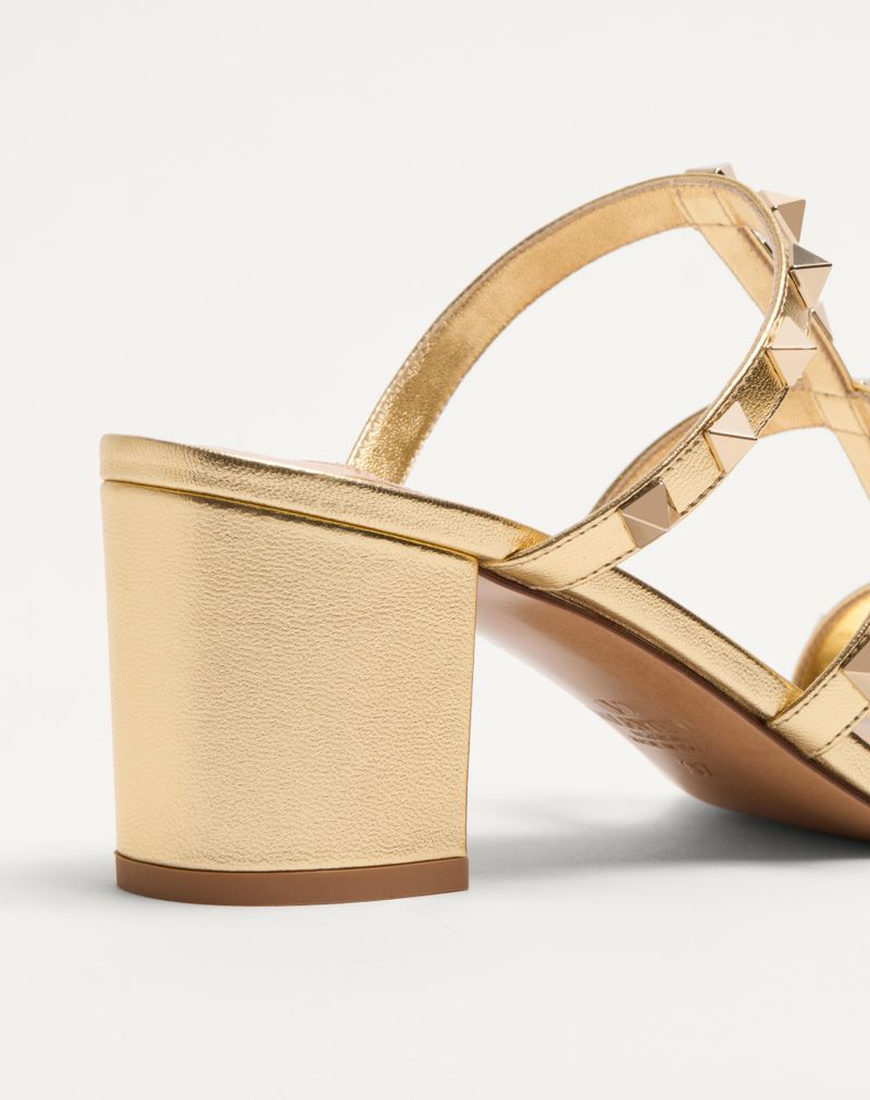 Slide Rockstud Sandal i lamineret nappa 60mm